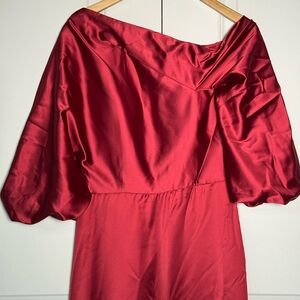 Hebeos Elegant Red Off-Shoulder Dress